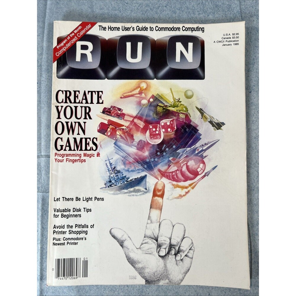 RUN Vintage Home Computing Magazine, January 1985 - Commodore, Programming, Game